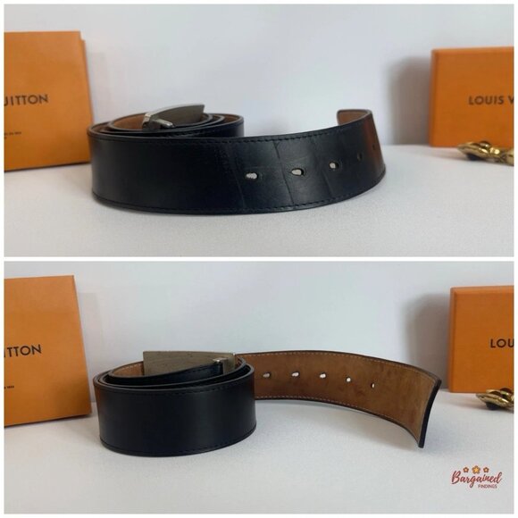 Authentic Louis Vuitton Black Leather Infini Ceinture Jeans Belt Size 100/40 - Picture 7 of 13